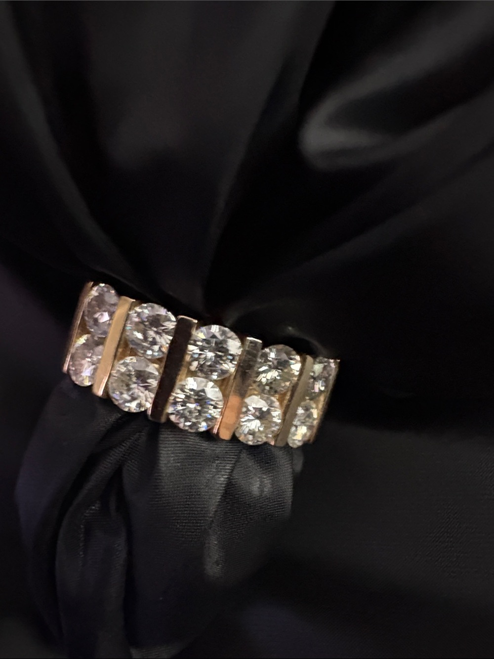 14kt Italian Gold and Moissanite Band Ring